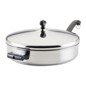 Sartén 30cm para saltear, con tapa y asa, acero inoxidable, Classic Farberware.