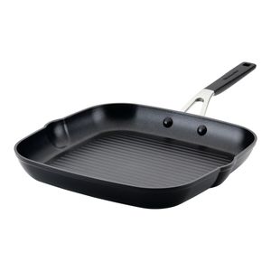 Plancha con grill 29cm, anodizado duro antiadherente. Negro Onyx KitchenAid.