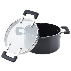 Olla 24cm, tapa de vidrio templado con escurridor, antiad. DiamondMax® Cookstart Faberware.