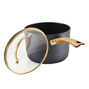 Perol 19cm con tapa de vidrio templado, aluminio forjado, antiadherente cerámico Max Induction. Farberware