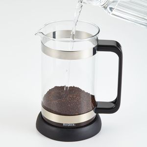 Juego de Prensa Francesa 33.8 onzas/ 8 tazas/ 1L, acero inoxidable con jarra de vidrio templado borosilicato con portavaso y cuchara. Monet, BonJour.