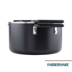 Olla 24cm, tapa de vidrio templado con escurridor, antiad. DiamondMax® Cookstart Faberware.