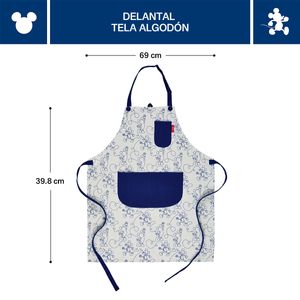 Delantal ajustable con bolsillos. Colección Disney Home Bon Voyage. Farberware.