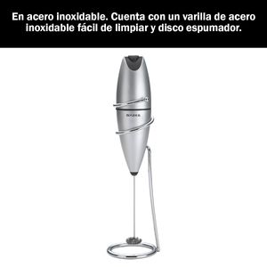 Mezclador/espumador acero inoxidable. Funciona con baterias (pilas).  BonJour.