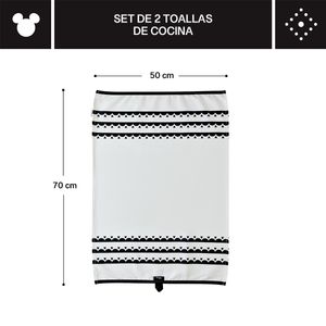 Set de 2 toallas de cocina. Colección Disney Home Monochrome. Farberware.