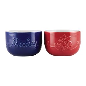 Set x 2 moldes de cerámica 6 y 9 cm. Colección Disney Home Bon Voyage. Azul y rojo