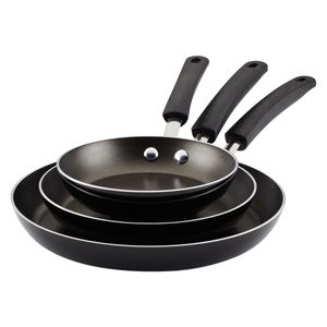 Set x 3 Sartenes 20cm, 25cm y 30cm. Aluminuo antiadherente Negro. Easy Clean. Farberware.