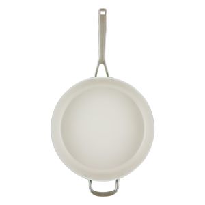 Sartén anodizado duro, antiadherente cerámico, tapa de vidrio templado, mango y asa en acero inox. KitchenAid