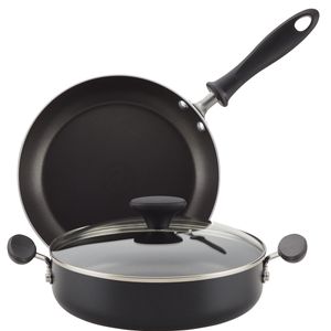 Set sartenes 25 cm con mango y 24cm con asas + tapa. Reliance. Negro Black. Farberware