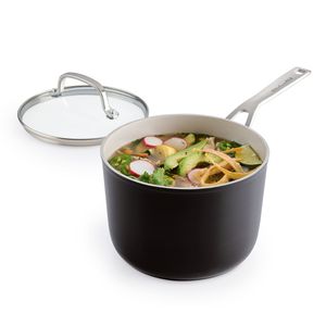 Perol con tapa 2.8L. Aluminio forjado. Antiadherente Cerámico. Color Negro. KitchenAid
