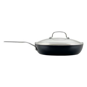 Sartén con tapa 31cm, Aluminio Forjado. Antiadherente Cerámico, Color Negro. KitchenAid