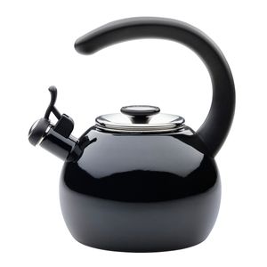 Tetera silbante esmaltada en acero con boquilla abatible, 1.89 L, Circulon. Rojo.