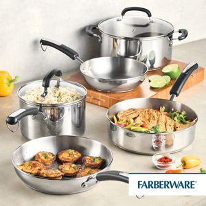 Batería 7pzs. Brilliance. Acero Inoxidable. Apto para cocinas de inducción. Farberware.
