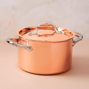 Olla para sopa con tapa,  3.8L / 20CM en Cobre, interior Acero Inox. Línea Ruffoni Symphonia Cupra.