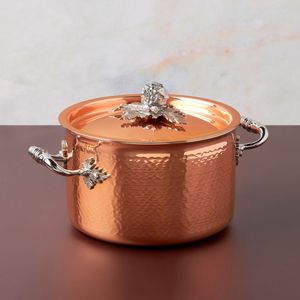 Olla con tapa. 2.8L / 18CM de Cobre interior Acero Inox. Línea Ruffoni Opus Cupra.